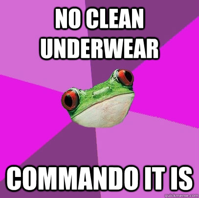 No clean underwear Commando it is - No clean underwear Commando it is  Foul Bachelorette Frog