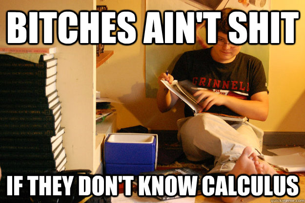 Bitches ain't shit If they don't know calculus  Studious Spleen