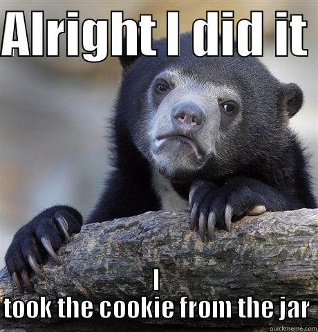 ALRIGHT I DID IT  I TOOK THE COOKIE FROM THE JAR Confession Bear