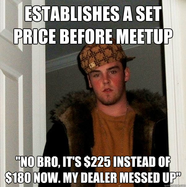 Establishes a set  price before meetup  