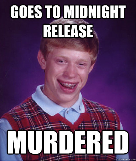 Goes to Midnight Release Murdered   Bad Luck Brian