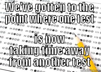 WE'VE GOTTEN TO THE POINT WHERE ONE TEST IS NOW TAKING TIME AWAY FROM ANOTHER TEST Misc