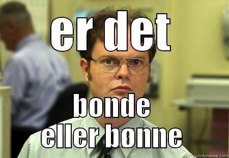 ER DET BONDE ELLER BØNNE Schrute