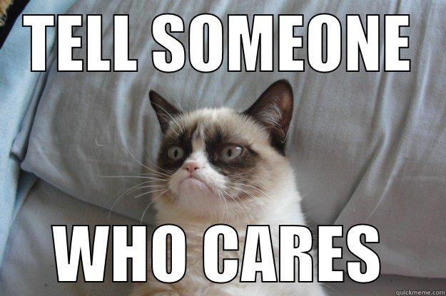 I DON'T CARE - TELL SOMEONE WHO CARES Grumpy Cat