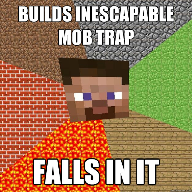 Builds inescapable mob trap Falls in it - Builds inescapable mob trap Falls in it  Minecraft