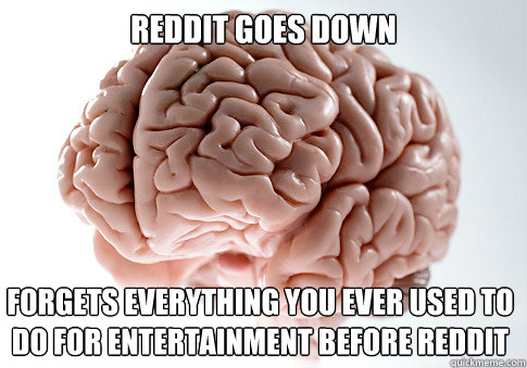 Reddit goes down Forgets everything you ever used to do for entertainment before reddit   Scumbag Brain