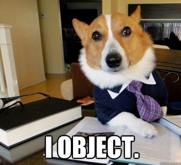  I OBJECT.  Lawyer Dog