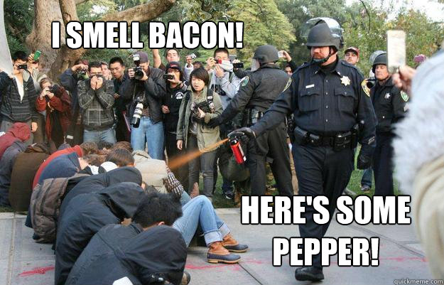 I smell bacon! Here's some pepper!  Pimp Pepper Spray Cop