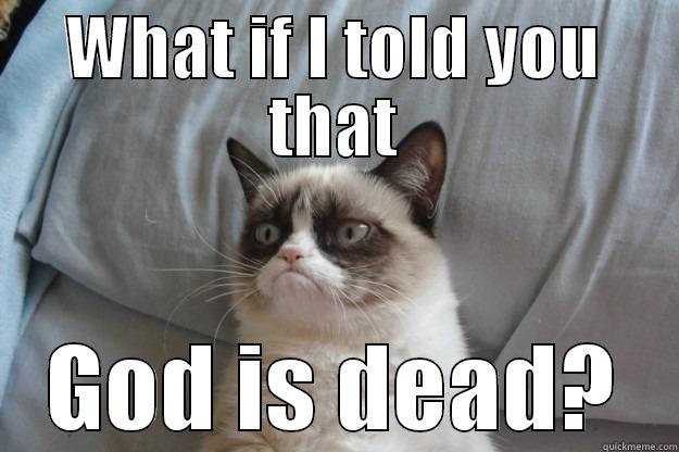 WHAT IF I TOLD YOU THAT GOD IS DEAD? Grumpy Cat