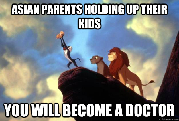 Asian parents holding up their kids  you will become a doctor - Asian parents holding up their kids  you will become a doctor  Lion King YOLO