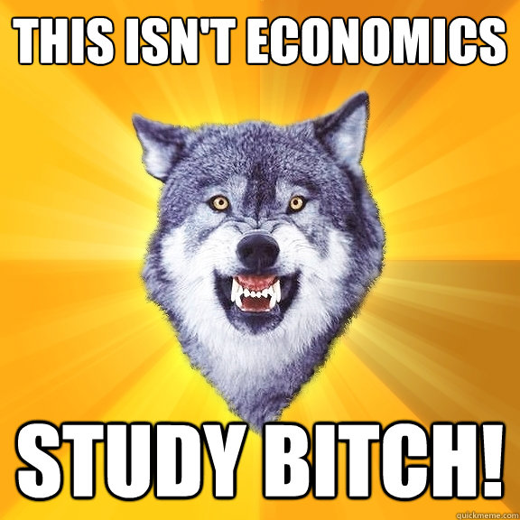 this isn't economics Study Bitch!  Courage Wolf