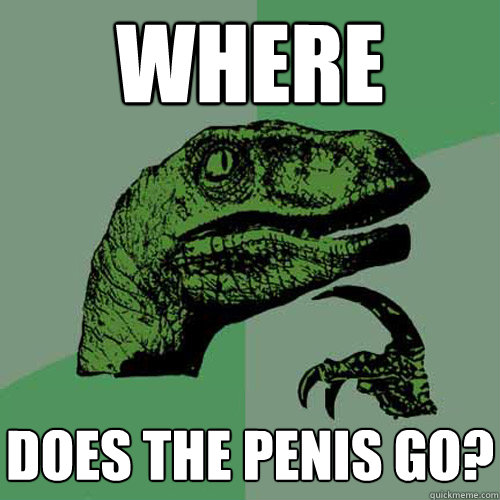 where does the penis go?  Philosoraptor