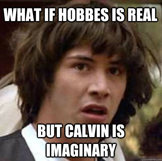 What if Hobbes is real but calvin is imaginary  conspiracy keanu