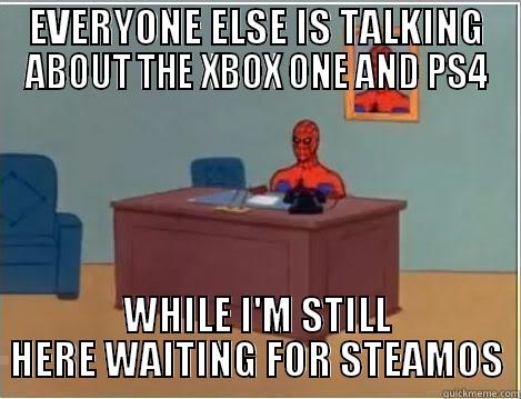 EVERYONE ELSE IS TALKING ABOUT THE XBOX ONE AND PS4 WHILE I'M STILL HERE WAITING FOR STEAMOS Spiderman Desk