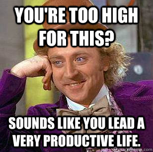 You're Too High For This? Sounds Like You Lead A Very Productive Life 