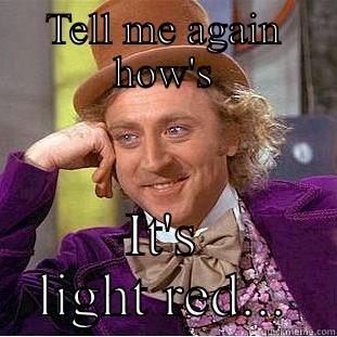 TELL ME AGAIN HOW'S IT'S LIGHT RED... Creepy Wonka