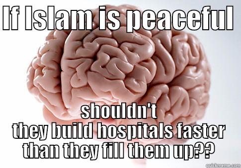 IF ISLAM IS PEACEFUL  SHOULDN'T THEY BUILD HOSPITALS FASTER THAN THEY FILL THEM UP?? Scumbag Brain