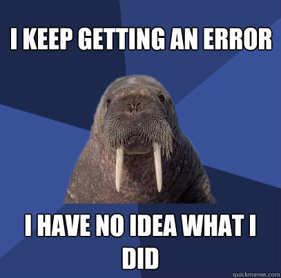 I keep getting an error I have no idea what I did  Web Developer Walrus