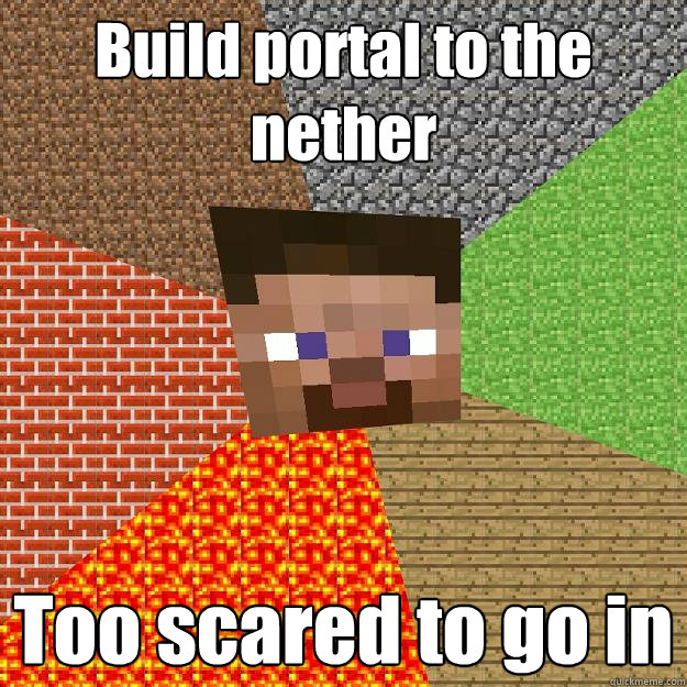 Build portal to the nether Too scared to go in  Minecraft