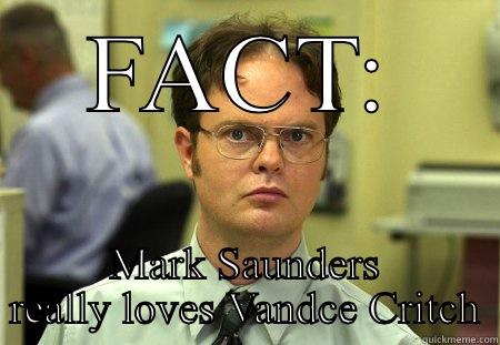 Love fact - FACT: MARK SAUNDERS REALLY LOVES VANDCE CRITCH Schrute