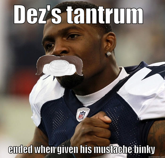 DEZ'S TANTRUM  ENDED WHEN GIVEN HIS MUSTACHE BINKY Misc