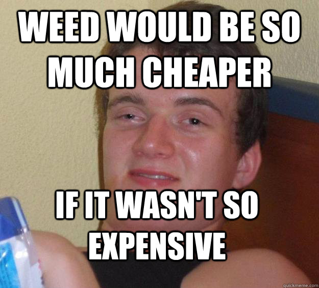 Weed would be so much cheaper if it wasn't so expensive  10 Guy