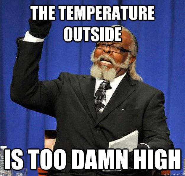 the temperature outside is too damn high  Jimmy McMillan