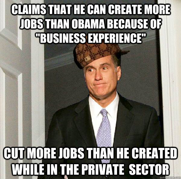 Claims that he can create more jobs than Obama because of 