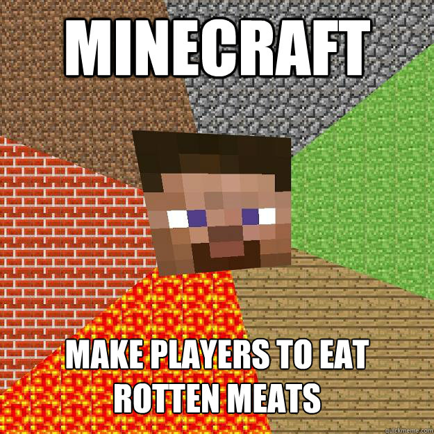 minecraft make players to eat rotten meats  Minecraft