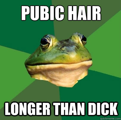 PUBIC HAIR LONGER THAN DICK   Foul Bachelor Frog