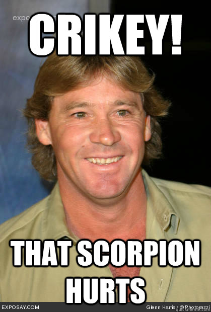 CRIKEY! That scorpion hurts  