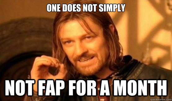 One does not simply Not fap for a month  