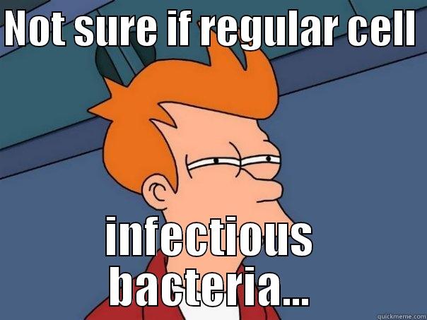 NOT SURE IF REGULAR CELL  INFECTIOUS BACTERIA... Futurama Fry