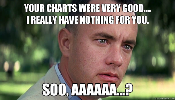 Your charts were very good....
I really have nothing for you. Soo, aaaaaa...?  Offensive Forrest Gump