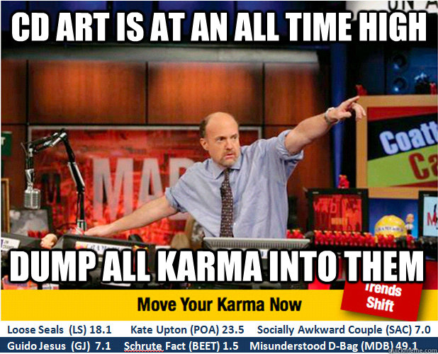 CD art is at an all time high dump all karma into them  Jim Kramer with updated ticker