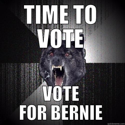 TIME TO VOTE VOTE FOR BERNIE Insanity Wolf