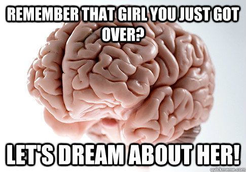 Remember that girl you just got over? Let's dream about her!    Scumbag Brain