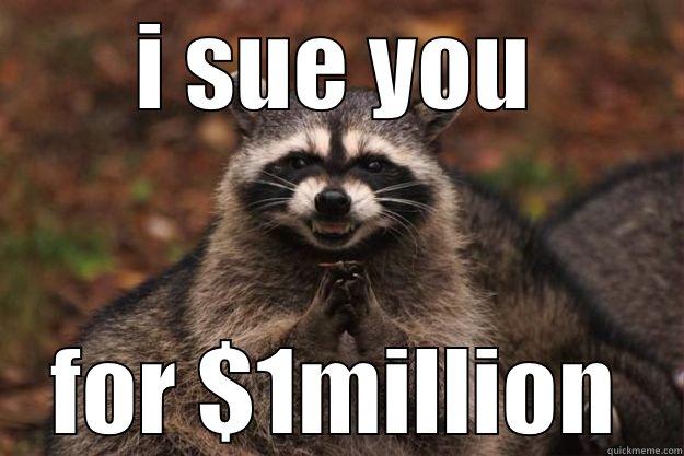 I SUE YOU FOR $1MILLION Evil Plotting Raccoon