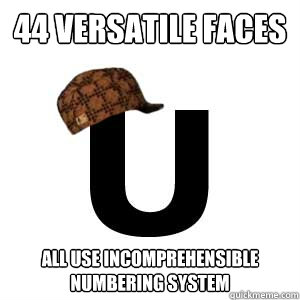 44 versatile faces all use incomprehensible numbering system - 44 versatile faces all use incomprehensible numbering system  Scumbag Univers