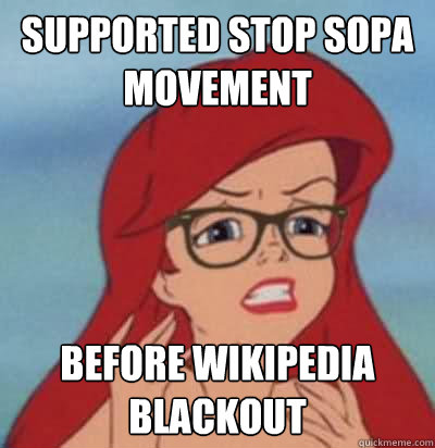 Supported stop sopa movement before wikipedia blackout  Hipster Ariel