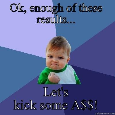 OK, ENOUGH OF THESE RESULTS... LET'S KICK SOME A$$! Success Kid