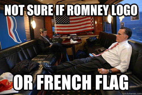 not sure if romney logo or french flag  Sudden Realization Romney