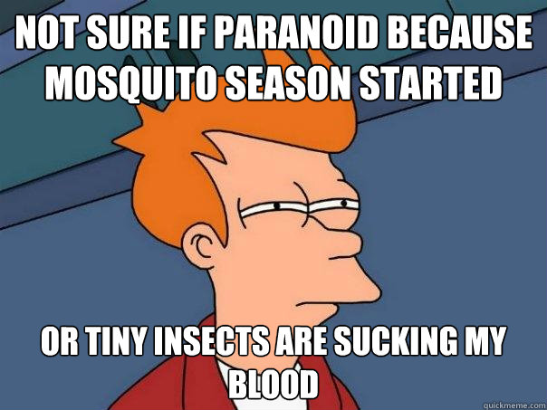 Not sure if paranoid because mosquito season started or tiny insects are sucking my blood  Futurama Fry