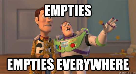 Empties empties everywhere  Toy Story Everywhere