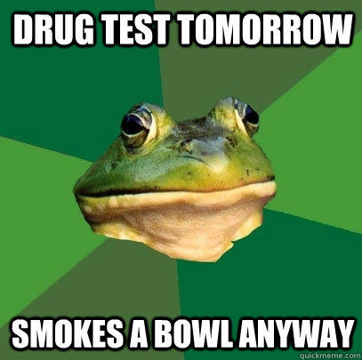 Drug test tomorrow smokes a bowl anyway  