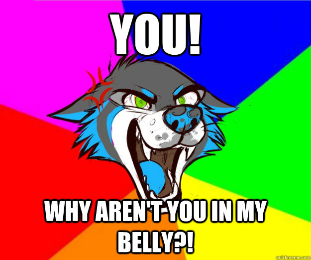 YOU! WHY AREN'T YOU IN MY BELLY?! - YOU! WHY AREN'T YOU IN MY BELLY?!  BellyWolf