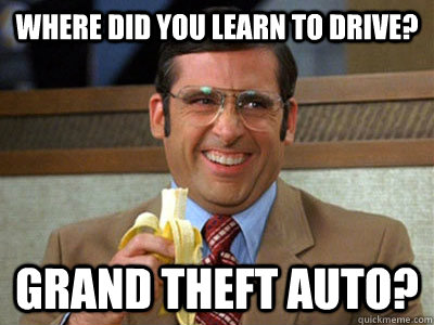 Where did you learn to drive? Grand theft auto? - Where did you learn to drive? Grand theft auto?  Brick Tamland