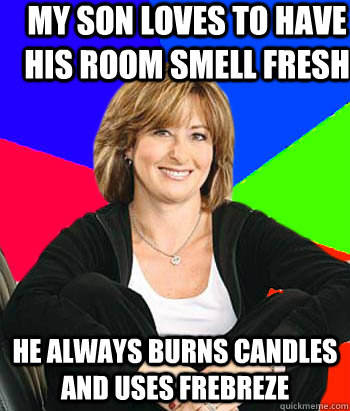 My son loves to have his room smell fresh he always burns candles and uses frebreze  Sheltering Suburban Mom