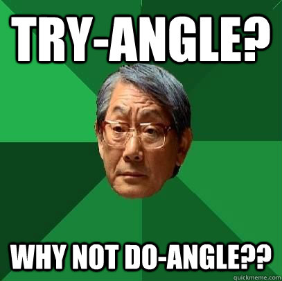 TRY-ANGLE? WHY NOT DO-ANGLE?? - TRY-ANGLE? WHY NOT DO-ANGLE??  High Expectations Asian Father