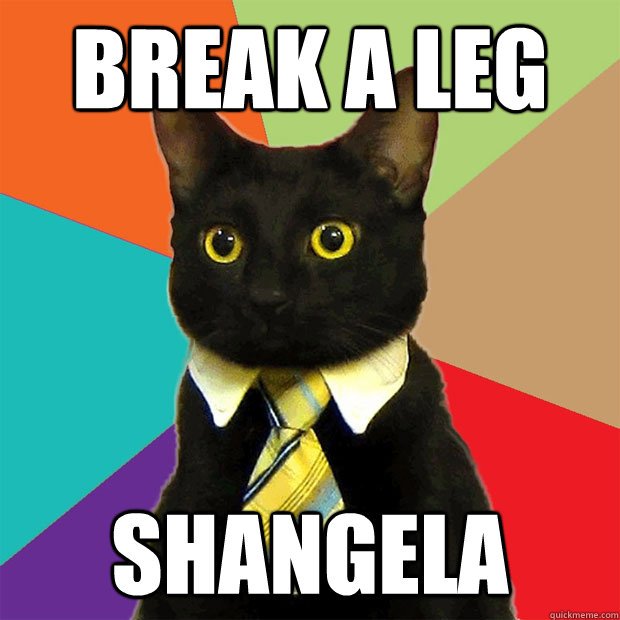 break a leg shangela  Business Cat